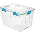 Sterilite 4-Pack Gasket Box, Plastic Storage Bins with Latching Lids, 80 Quart