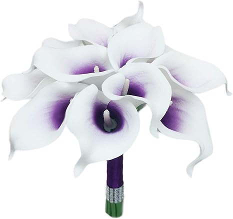 Lily Garden Real Touch Wedding Flowers Calla Lilies Bouquet 10 Flowers For Bridal Bouquets Boutonniere Centerpieces Plants Home Living