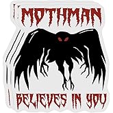 (Pack of 3) Mothman Believes in You Sticker, Cryptid Lover Waterproof Stickers, 3 Inches