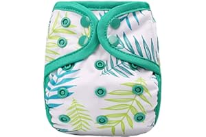 OsoCozy Newborn Reusable Cloth Diaper Covers - Adjustable Snap Fit & Double Leg Gussets for Baby Boys & Girls from 6-12 Pounds. Use with Prefold, Flat or Fitted Cloth Diapers or Snap-in Inserts