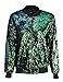 HAOYIHUI Women's Mermaid Sequin Lightweight Zipper Bomber Jacket