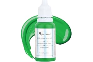 Mysense Amazon Green Face Body Paint,St Patricks Day Outfit Accessories,Water Based Washable Cream Body Paint for Adults and Children Halloween SFX Cosplay Gamora Witch Costume Makeup,0.6oz