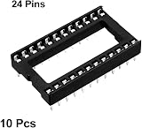 sourcing map 10pcs DIP IC Socket Adaptor Solder Type 24 Pin 2.54mm Pitch Dual view 3