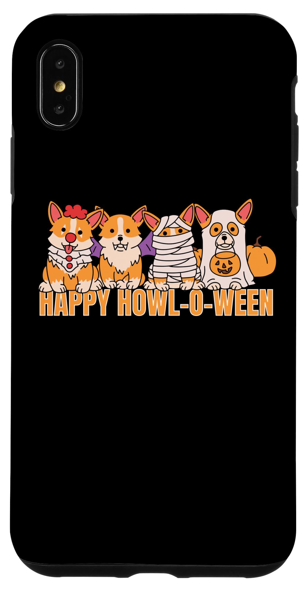 iPhone XS Max Happy Howl-o-ween Cute Corgi Dogs Halloween Costume Case