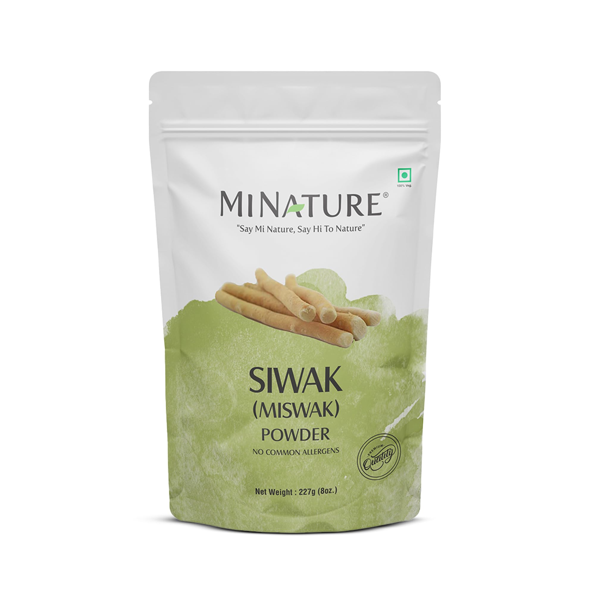 Mi Nature Miswak (Siwak) Powder| salvarado persica| 227g(8 oz) (0.5 lb) | 100% Pure & Natural Toothpaste | Whitening Teeth | Traditional Oral Care from India