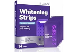 Purple Teeth Whitening Strips, Enamel Safe for Sensitive Teeth, Effective Color Correction, Removes Yellow Stains & Bad Breat