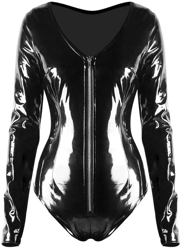 pvc black jumpsuit