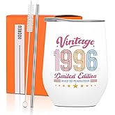 30th Birthday Gifts for Her Women Wife Daughter in Law 30 Year Old Birthday Gifts 1996 Coffee Mug Wine Tumbler 30th Birthday Party Supplies Turning 30 Cheer to 30 Years Stainless Steel 12 Oz Tumbler
