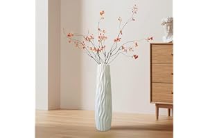 Large Floor Vase, 22.83 Inch Decorative Tall Floor Vase, 3D Relief Textured Standing Hydroponic Vases, Modern Central Decorat