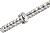 sourcing map M6x200mm Threaded Rod w/ 6 Hex Nuts 304 Stainless Steel 1mm Pitch view 4