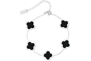 WSupikio Trendy Link Bracelets for Women 18K Gold Plated Clover Adjustable Lucky Bracelet Mother's Day Gift