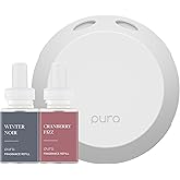 Pura - Smart Home Fragrance Device Starter Set - Pura 4 - Scent Diffuser for Home - Includes Fragrance Aroma Diffuser - Square Box, Winter Noir and Cranberry Fizz Scent Refills