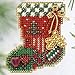 Hearts & Star Stocking Beaded Counted Cross Stitch Ornament Kit Mill Hill 2003 Winter Holiday H113