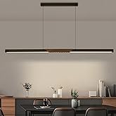 HUASHARE 79" Modern Black Linear Pendant Light, Dimmable LED Kitchen Island Lighting, Black Chandelier for Dining Room, Pool 