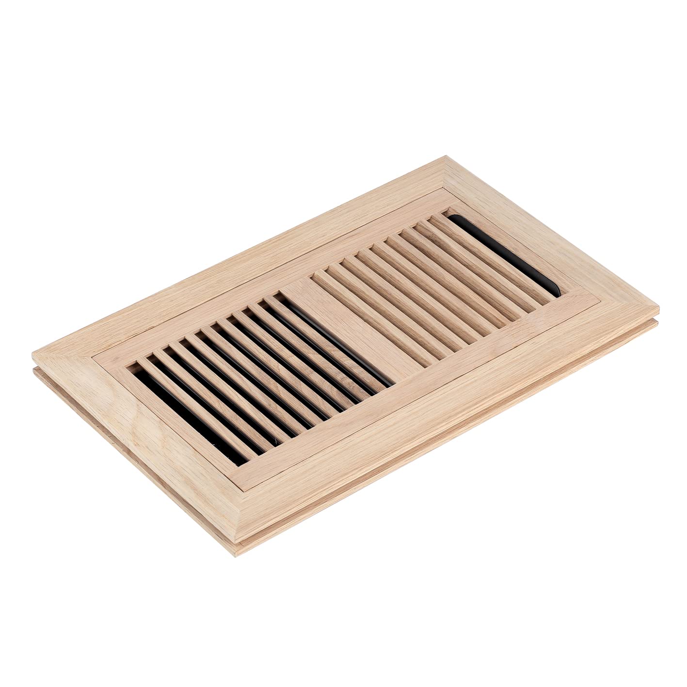 Photo 1 of Homewell White Oak Wood Floor Register, Flush Mount Vent with Damper, 6X12 Inch, Unfinished