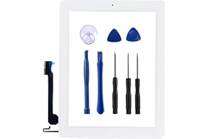 Kakusiga Compatible with ipad 4th Generation Touch Screen Glass Digitizer Replacement, Home Button Flex, Adhesive Tape,Repair Tools kit (White)