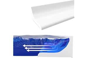 ZIBIAN Shower Threshold Water Dam, Silicone Shower Water Guard, Self Adhesive Shower Water Blocker, Collapsible Shower Dam Water Stopper, for Bathroom Bathtub and Kitchen Countertop (White,59In)