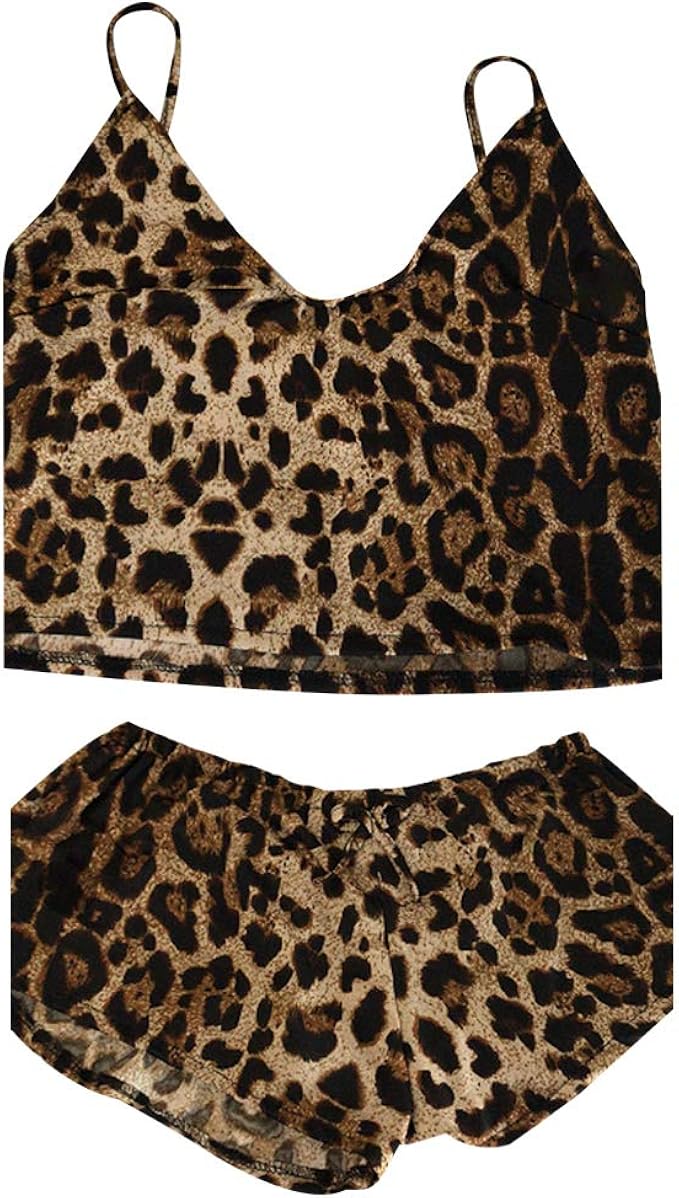 yanni Damen-Dessous-Set aus Kunstseide, sexy V-Ausschnitt, bauchfreies