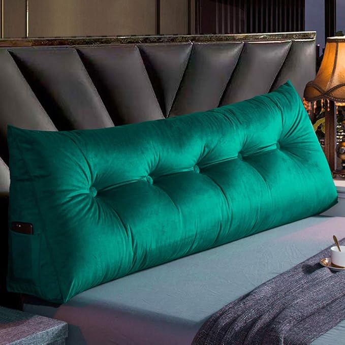 RUYII Velvet Bedside Cushion Large Backrest Sofa Waist Cushion Triangle
