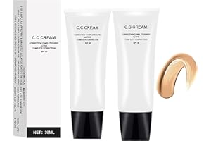 BSMAX Perbella Cc Cream Self Adjusting for Mature Skin, Perbella Cc Cream for Older Women, Perbella Skin Tone Adjusting Cc Cream SPF 50,Cc Cream 1.01 oz (2PCS)