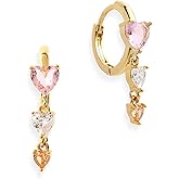 Frigotine Small 14K Gold Plated Hoop Earrings for Woman, Dainty Cute Rhinestone Cubic Zirconia Huggis Cartilage Earing Prom Jewelry Gift