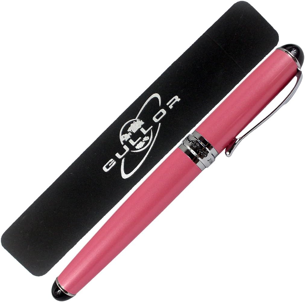 Gullor Jinhao X750 Fountain Pen Stainless Steel Medium 18KGP Nib - Pink - Image 3
