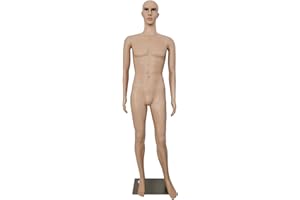 YUMHOME Male Mannequin Full Body Adjustable Mannequin Torso Dress Form with Metal Base 73inches