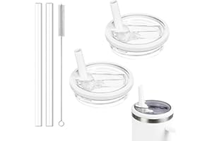 TianHengYi 40 OZ Tumbler Lid Replacement Compatible with Stanley Quencher, 2 Pack Spill Proof Flip Straw Lids, Leakproof Top 