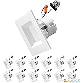 NUWATT 12 Pack, 4 Inch Square Can Light, 4" Square Retrofit LED Recessed Lighting, 5CCT Selectable 2700K/3000K/3500K/4000K/5000K, 750 Lumens, 11W, Dimmable Ceiling Light, Wet Rated Downlight, ETL
