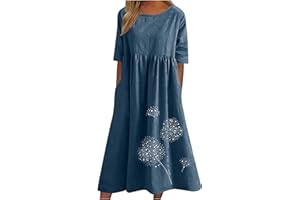 CLLIOS Summer Dresses for Women 2025 Floral Dress Short Sleeve Shirt Dresses Plus Size Maxi Dress Beach Vacation Sundresses