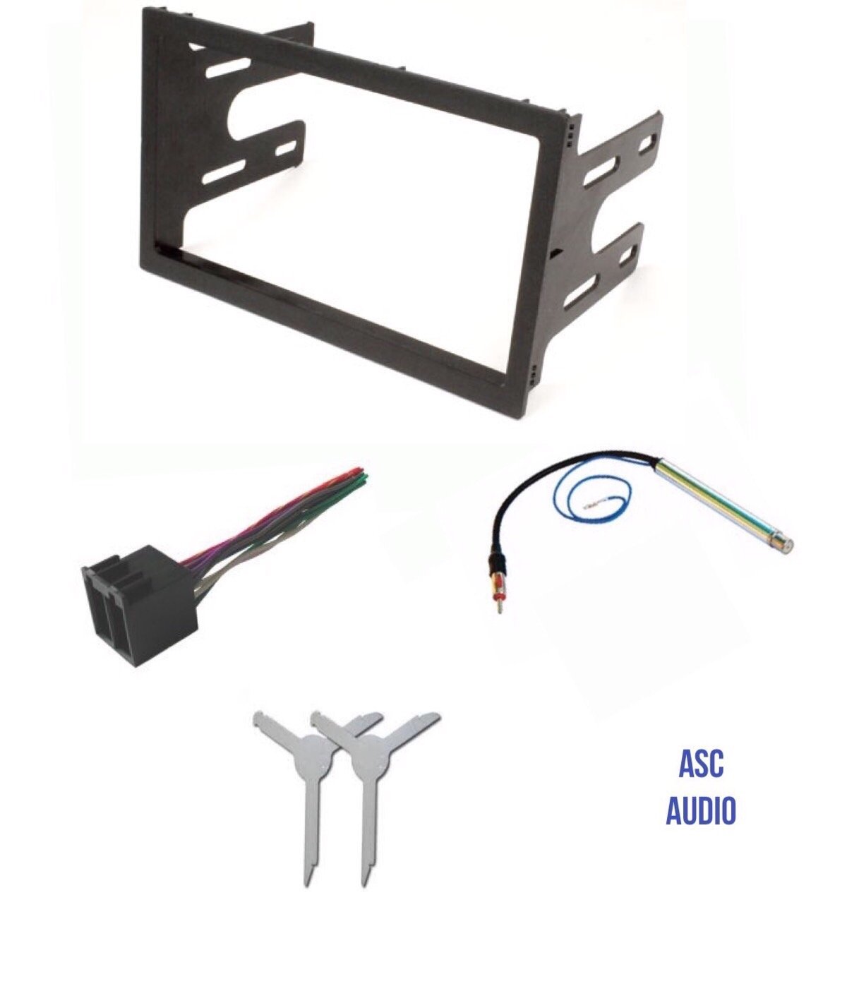 ASC Audio Car Stereo Dash Pocket Kit, Wire Harness, Antenna Adapter, and Radio Removal Tool for installing a Double Din Radio for VW Volkswagen- 1999 2000 2001 Golf / GTI, Jetta, Passat