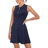 Cucuchy Style Womens Polo Tennis Golf Dresses with Shorts Sleeveless Zip Up Athletic Dress