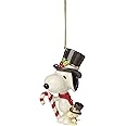 Lenox Ornaments, Snoopy & Woodstock with Candy Cane Ornament, Porcelain Material, Gold Cord for Tree Decoration, Christmas De