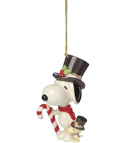 スヌーピーLENOX Snoopy's Holiday Gift Snoopy Christmas Covered Candy Dish – Lenox Corporation