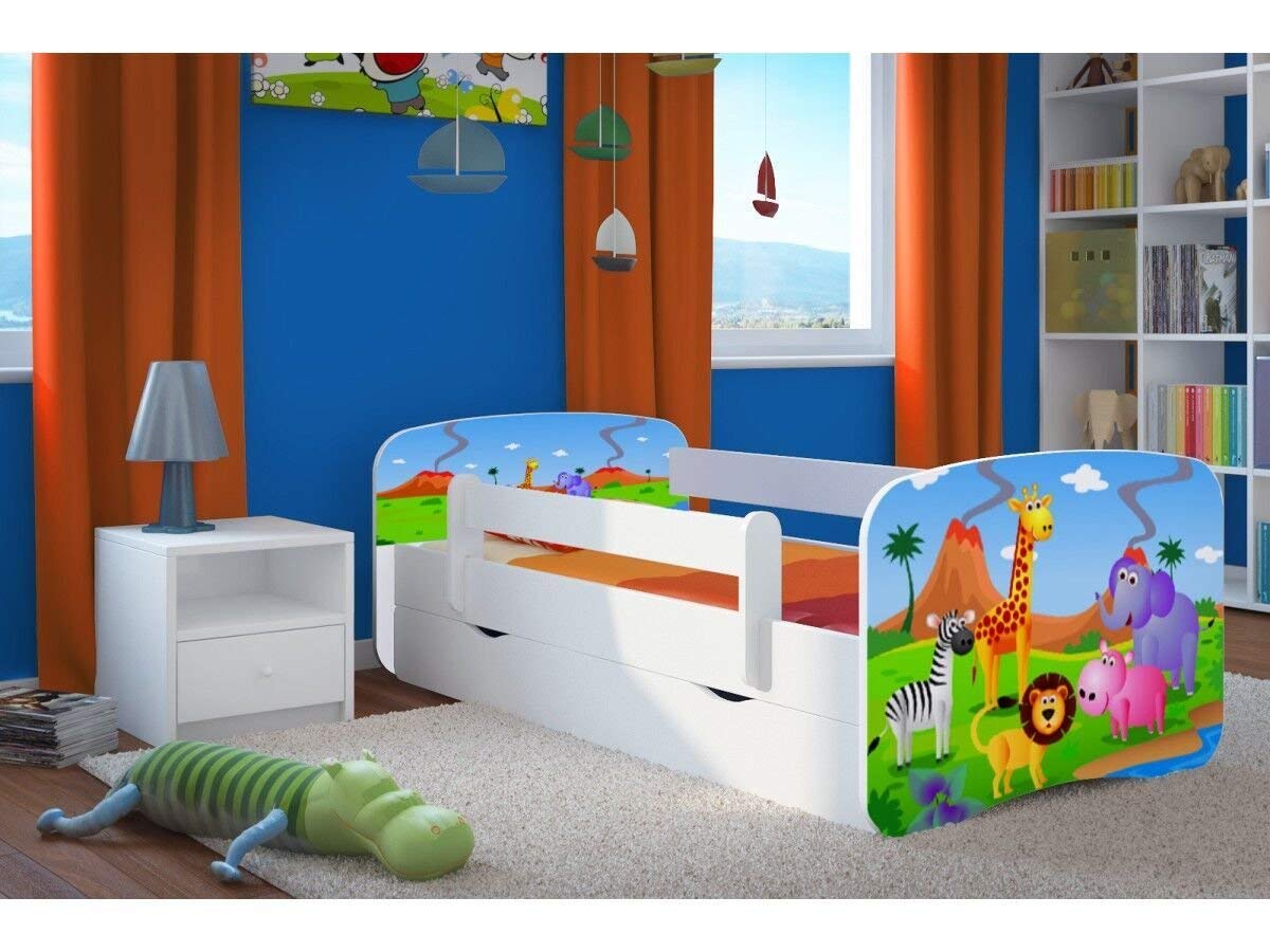 Wonderhome24 White Toddler Bed with Mattress & Storage Included