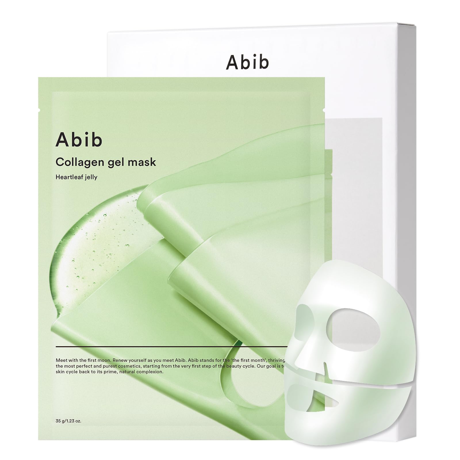 Photo 1 of Abib Collagen Gel Mask Heartleaf Jelly 4 Sheets (Soothing) I Korean Vegan Collagen, Cooling Calming Hyaluronic Acid Hydrogel Face Mask Skin Care