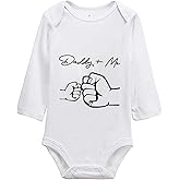 listery Daddy and Me Bodysuit Infant Baby Bodysuit I Love Dad Bodysuit Funny Father's Day Outfits 0-6Months