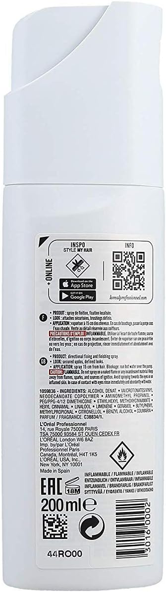 L'Oréal Professionnel Tecni.ART Fix Design Strong Hold Hair Spray, Natural Looking Shiny Finish, No Residue, 200ml - Image 4