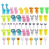 50 Pcs Food Fruit Fork Picks for Kids Cute Animals Bento Box Decor ForksCake Little Forks Dessert Forks Mini Cartoon Toothpic