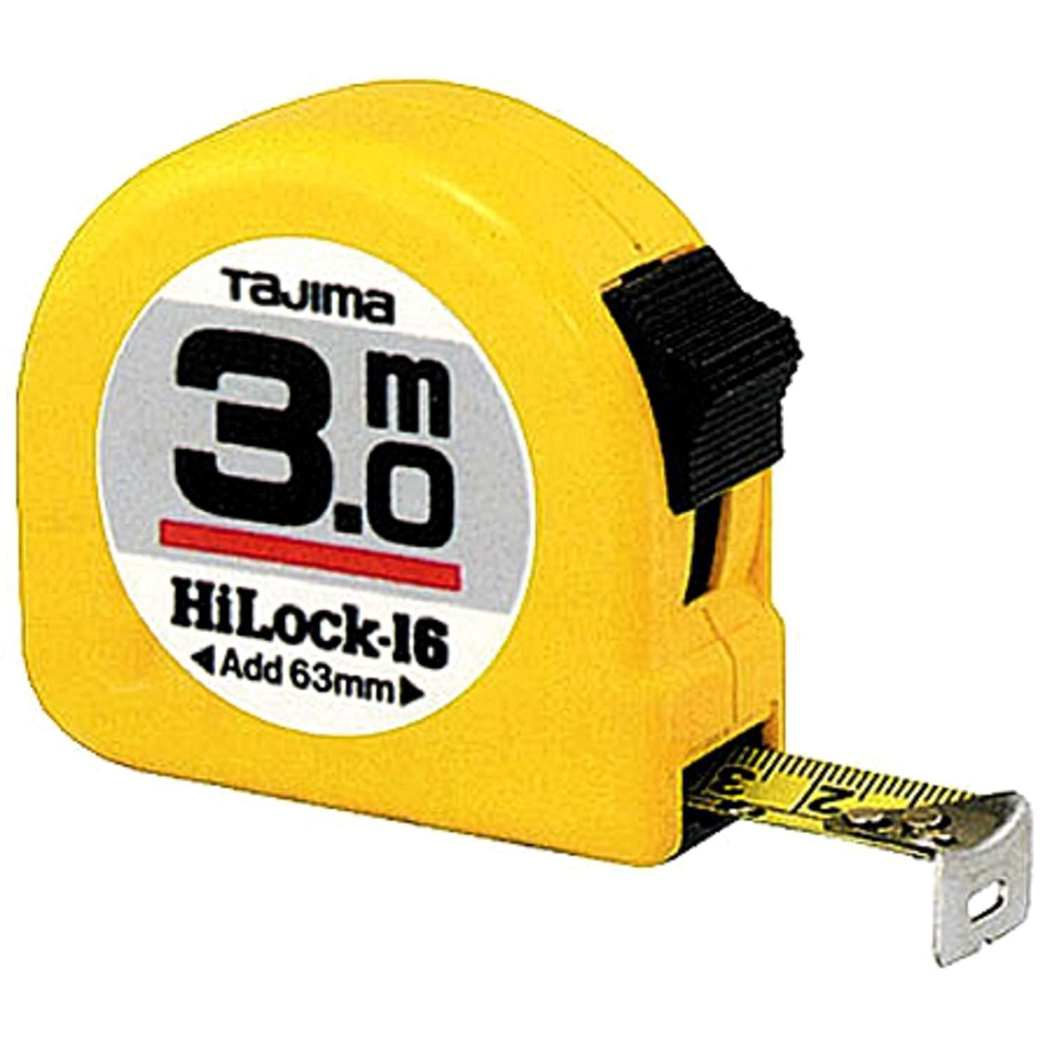 Tajima H6P30MY "Hi Lock" Measuring Tape, Yellow, 3 m x 16 mm