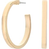 Guess Small Square Edge Hoop Earrings, Goldtone