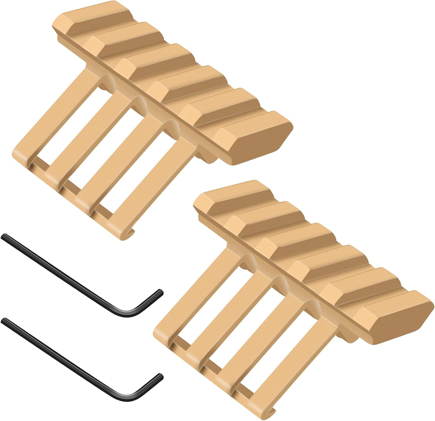 FENTUK Picatinny Offset Rail Mounts, 5 Slots 45 Degree Offset Picatinny Weaver Rail Mount Aluminum Low Profile Adapter for Flashlight Laser Sight Optics (5 Slot - Golden 2 Pack) : Sports & Outdoors