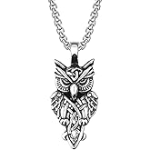 Stainless Steel Owl Pendant Necklace for Men Women,Animal Owl Charm Jewelry Chain Necklace for Mens, Necklaces,24inch Chain