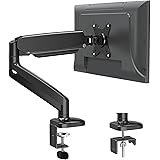 MOUNTUP Single Monitor Desk Mount - Adjustable Gas Spring Monitor Arm, VESA Mount with C Clamp, Grommet Mounting Base, Comput