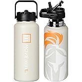 Mint Sport Insulated Stainless Steel Water Bottle with Straw – 32 oz BPA-Free Sports Water Bottle, Leakproof Double-Wall Vacuum Insulation for Gym, Travel & Sports (Thunder Grey)
