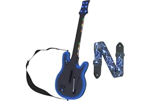 Lyvix Wireless Guitar Hero Controller (RGB Lighting): Compatible with PS4/PS3/PC & Games Including Guitar Hero 3/4/5, Rock Band 1/2, Clone Hero, Fortnite Festival, with Lightning Strap, Audio Jack