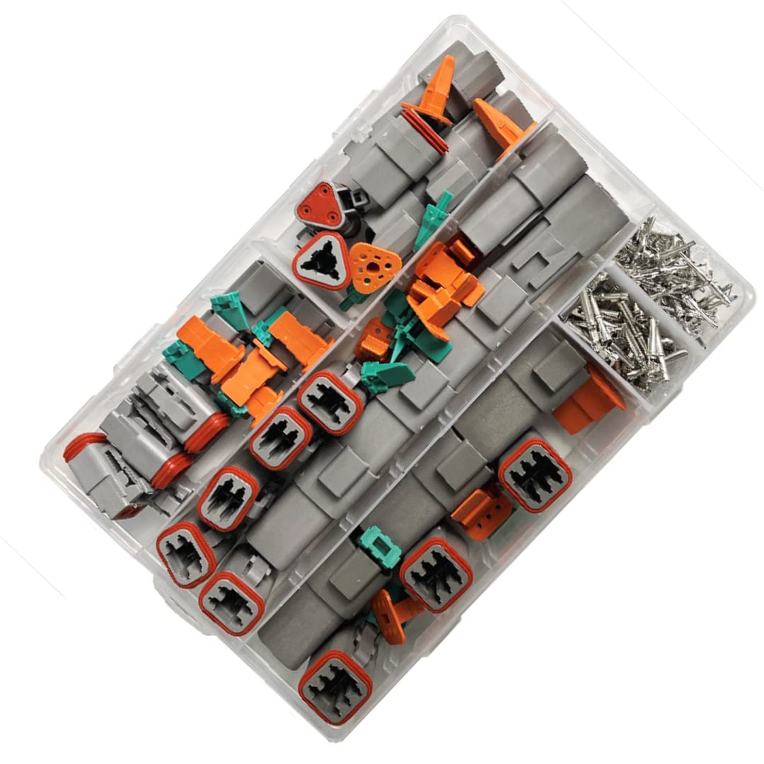 250pcs Deutsch DT Series Waterproof Wire Connector Kit with Connectors, Seals, Pins & Box for Automotive Use | DT06/04 | 2/3/4/6S/P | Automotive Electrician