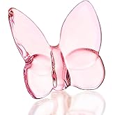 kanpura Pink Crystal Butterfly Figurine,Flying Butterfly Figurine, Glass Butterfly Ornament,Crystal Collectible for Butterfly Enthusiasts and Collectors