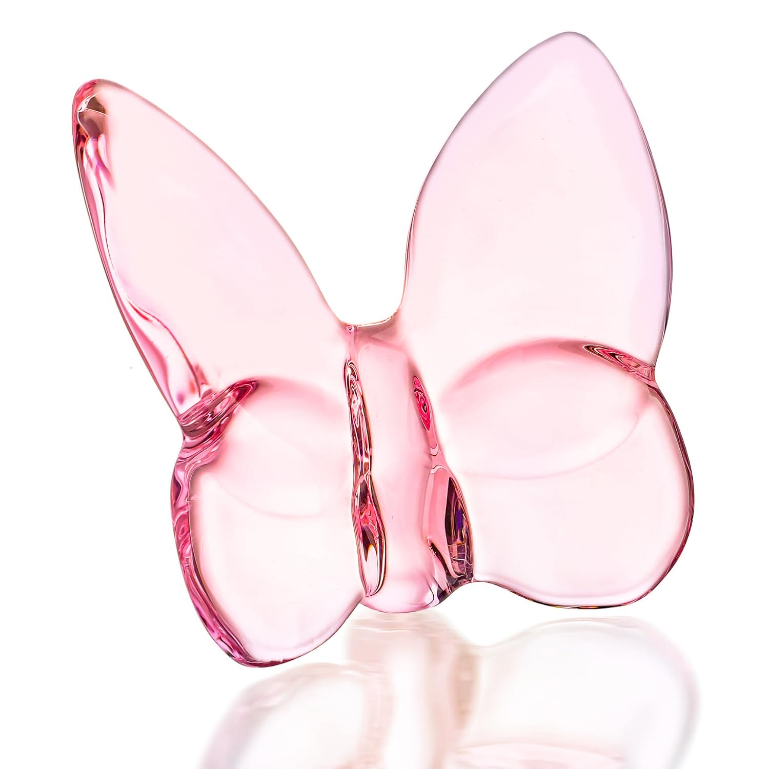 kanpura Pink Crystal Butterfly Figurine,Flying Butterfly Figurine, Glass Butterfly Ornament,Crystal Collectible for Butterfly Enthusiasts and Collectors