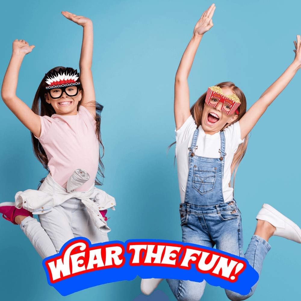 Funny Cardstock Photo Booth Props Glasses - 30 Pack Party Glasses for Adults and Kids - Fun Novelty Party Favors Accessories for Birthdays, Luau and Summer Fiesta: Kitchen & Dining